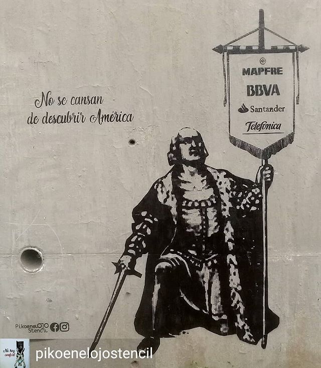 Repost de @pikoenelojostencil - "No se cansan de descubrir América"